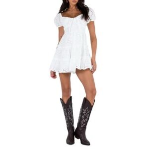 white christmas dresses Donelli Long Sleeve Mini Dress Champagne
